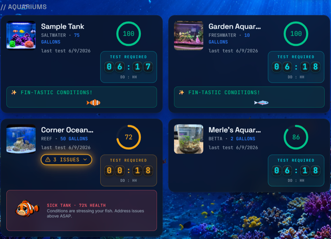 Manage every tank from one unified dashboard